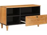 Vidaxl Mobile Tv Marrone Chiaro 80 X 33 X 46 Cm In Legno Massiccio Di Mango