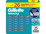 Lamette Originali Gillette Mach 3, Confezione Da 25 Pezzi,