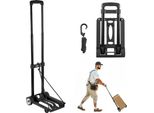Vevor Carrello Portasacchi Pieghevole, Capacità Di Carico 50 Kg, Carrello Da Trasporto Con 2 Ruote E 1 Corda Elastica, Carrello Multiuso Con Piattaforma, Per Aeroporti, Mobili Da Viaggio, Bagagli, Traslochi In Ufficio, Nero, 320X235X965Mm