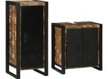 Vidaxl Set Di Mobili Da Bagno Con Ripiano 2 Pezzi Multicolore Legno Massiccio Antico