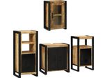 Vidaxl Set Di Mobili Da Bagno Con Ripiano 4 Pezzi Marrone In Legno Massiccio Di Mango