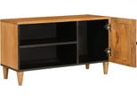 Vidaxl Mobile Tv Con Anta Marrone Chiaro 80 X 33 X 46 Cm In Legno Massiccio Di Mango