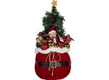 Clayre & Eef Decorazione Natalizia Con Illuminazione A Led Albero Di Natale Ø 30X70 Cm Rosso Sintetico