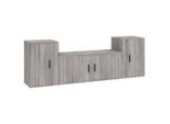 Syfax™ Set Mobili Porta Tv 3 Pz Grigio Sonoma In Legno Multistrato