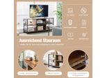 Mobile Tv Basso Con Scomparti Aperti Scaffale Tv Per Televisori Fino A 65 Pollici 140 X 40 X 62,5 Cm Marrone Rustico