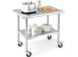 Tavolo In Acciaio Inox Tavolo Da Lavoro Tavolo Da Cucina In Acciaio Inox Argento 91,5 X 61 X 88,5 Cm