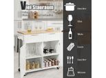 Carrello Da Cucina Carrello Da Servizio Con Rotelle Con Cassetti E Armadi 94 X 45,5 X 94,5 Cm Bianco
