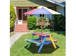 Set Di Sedie In Legno Per Bambini, Set Da Giardino, Mobili Per Bambini, Tavolo Per Bambini Con Ombrellone E 2 Panchine Per Esterni
