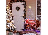 Albero Di Natale A Led Da 170 Cm Con Luci Che Cambiano Colore E 6 Modalità Di Illuminazione, Lettere E Stella