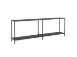 Syfax™ Tavolo Consolle Nero 220X35X75,5 Cm In Vetro Temperato