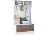 Appendiabiti Con Panca E 5 Ganci Doppi Appendiabiti Da Ingresso 100 X 40 X 160 Cm Bianco
