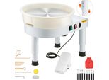 Vevor Tornio Per Ceramica 450 W (35 Cm) Con Pedale Regolabile E Gamba Di Sollevamento E Ciotola Rimovibile, Macchina Per Modellare La Ceramica Con Accessori Completi Per Il Bricolage E L'artigianato, Bianco