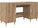 Syfax™ Scrivania Rovere Artigianale 140 X 50 X 75 Cm Legno Multistrato