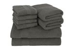 Textilschmied Set Di Asciugamani Da 8 Pezzi Deluxe Con Passante Per Appendere 100% Cotone 450 Grammi, Morbido, Asciugamano, 4 Asciugamani Per Gli Ospiti 2 Asciugamani Da Bagno 2 Asciugamani Per Le Mani