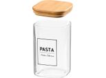 Vivalto - Contenitore In Vetro - Barattolo Per Alimenti - 1,2 L - Per Pasta - Con Coperchio In Bambù - Vetro - Trasparente