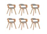 Syfax™ Sedie Da Pranzo 6 Pz Tortora In Legno Curvato E Tessuto