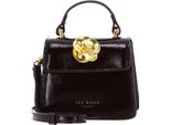 Ted Baker Borsa A Tracolla Roselah Rose Detail Square Mini Top Handle Bag Wine Bordeaux