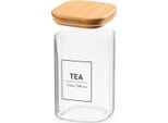 Vivalto | Contenitore In Vetro - Barattolo Per Conserve - 1,2 L - Per Tè - Con Coperchio In Bambù - Vetro - Trasparente