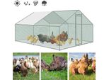 Izrielar 3X2 X2 M Pollaio Recinto Per Animali Recinto Per Animali Ruspanti Con Tetto Ombreggiante In Pe, Struttura In Acciaio Zincato, Recinzione Esterna Utilizzato Per Polli, Pollai, Piccoli Animali