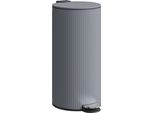 Portarifiuti A Pedale Da 30 L Con Coperchio A Chiusura Morbida E Pedale, Contenitore Interno In Metallo, Grigio Scuro, 36 X 30 X 60,5 Cm,