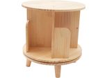 Libreria Girevole - Scaffale In Piedi - Rotazione A 360° - Cilindrico - Legno Di Pino - 46×46×31 Cm - Portata 50 Kg - Colori Del Legno