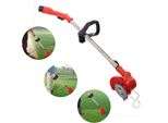 Tagliabordi A Batteria - Tagliabordi Agli Ioni Di Litio Da 12 V - A Batteria - Doppio Interruttore Di Sicurezza - Albero Regolabile - Per Prati E Bordure - Rosso