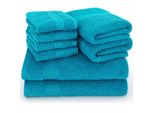 Textilschmied Set Di Asciugamani Da 8 Pezzi Deluxe Con Passante Per Appendere 100% Cotone 450 Grammi, Morbido, Asciugamano, 4 Asciugamani Per Gli Ospiti 2 Asciugamani Da Bagno 2 Asciugamani Per Le Mani