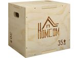 Homcom 3-In-1 Plyo Box Box Pliometrico In Legno Con 3 Maniglie Per L'altezza Del Salto