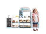 Cucina Da Gioco Per Bambini Merax In Legno E Plastica, Con Frigorifero, Microonde E Gelatiera, Gioco Di Ruolo Interattivo, Da 3 Anni, Blu