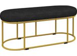 Panca Imbottita Fortuna Lai Con Effetto Velluto Panca, Panca Letto, Panca Trucco, Panca Da Ingresso Per Soggiorno, Fino A 200 Kg, Acciaio, Nero