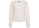 Cardigan Da Donna Sidona - Rosa Pallido In Lana Bianca, Xl
