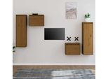 Maison Exclusive - Mobili Porta Tv 4 Pz Ambra In Legno Massello Di Pino