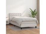 The Living Store Letto A Molle Con Materasso Bianco 90X200 Cm In Pelle Finta