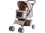 Carrello Per Cani Fortuna Lai Buggy Per Cani Color Caffè, Passeggino Leggero Per Animali Domestici, Pieghevole E Pratico