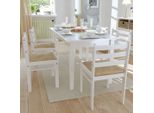 The Living Store Sedie Da Pranzo 6 Pz. Legno Massiccio E Velluto Bianco