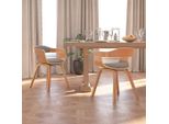 The Living Store Sedie Da Pranzo 2 Pz. Bentwood E Tessuto Color Taupe