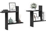 Maison Exclusive - Mensole Da Parete 2 Pezzi Nero 50X12X50 Cm Materiale Ligneo