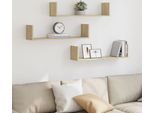Maison Exclusive - Mensole Da Parete 3 Pezzi Rovere Sonoma 80X18X18 Cm Materiale Ligneo