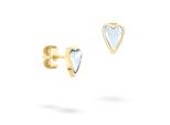 Paar Ohrstecker Liebeskind Berlin "Schmuck Geschenk Edelstahl Ohrringe Glass Heart", Silber (Gelbgoldfarben, Transparent, Transparent), Ohrringe, Damen, Edelstahl, Mit Glasstein