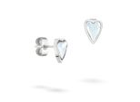 Paar Ohrstecker Liebeskind Berlin "Schmuck Geschenk Edelstahl Ohrringe Glass Heart", Edelstahlfarben, Transparent, Transparent, Ohrringe, Damen, Edelstahl, Mit Glasstein