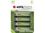 Agfaphoto Batteria Ricaricabile Nimh Value Energy Mignon Aa HR06 1.2V 2300 Mah (Confezione Blister Da 4)