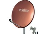 Schwaiger Sat Anlage 60 Cm 2 Teilnehmer Twin-Lnb Ziegel-Rot