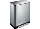 Eko - Cestino A Pedale E-Cube Recycling 28+18 Litri - Acciaio Inox Plastica - Acciaio Inox Opaco