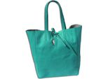 Florence Shopper Donna Vera Pelle Manico Borsa Turchese 30X35X15 Cm OTF112T