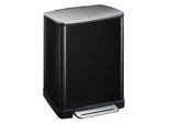 Eko - Cestino A Pedale E-Cube 28+18 Litri - Acciaio Inox Plastica - Nero, Acciaio Inox Opaco