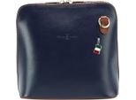Florence Vera Pelle Liscia Da Donna Borsa Da Sera Blu Marrone OTF109B