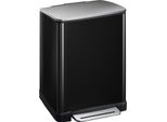 Eko - Cestino A Pedale E-Cube 50 Litri - Acciaio Inox Plastica - Nero, Acciaio Inox Opaco