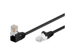 Goobay 94173 Cavo Patch Cat 5E 1X 90° Angolato, U/Utp, Nero, 3 M - Miscela Di Rame Cca, 1X Spina RJ45 90° (8P8C)