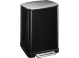 Eko - Cestino A Pedale E-Cube 40 Litri - Acciaio Inox Plastica - Nero, Acciaio Inox Opaco