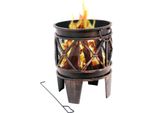 Cesto Da Fuoco Bbq-Toro "Plum"" Ø 42 Cm Incl. Attizzatoio, In Look Ruggine Antico, Per Giardino E Terrazza"